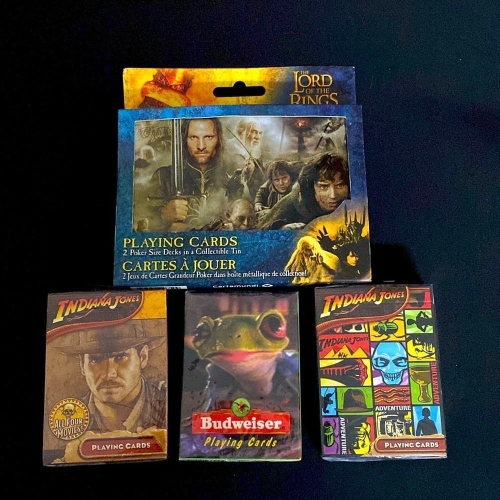 Playing cards vintage mixed cards Indian Jones Budweiser and Lord of the Rings